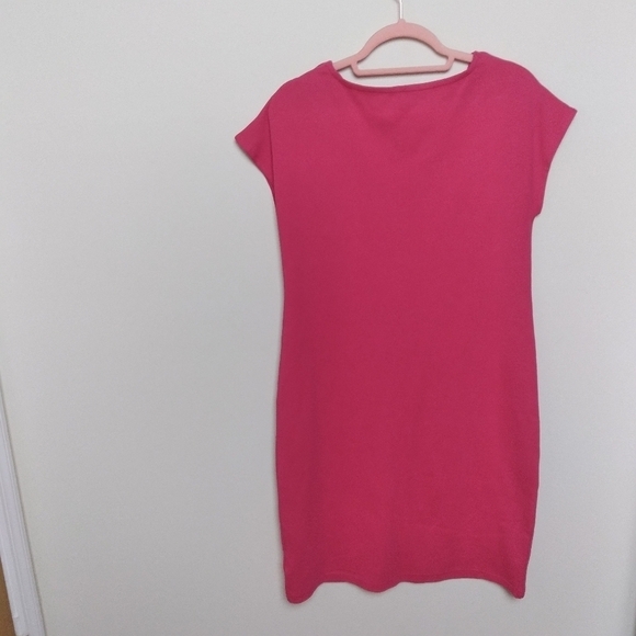 Talbots Pink Cap Sleeve Cotton Bodycon Midi Dress Size Small - Picture 2 of 8